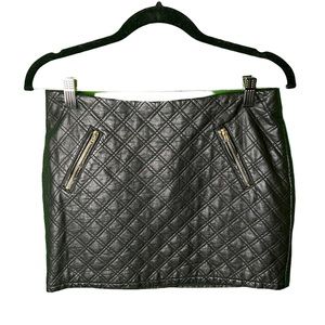 Black Mini Leather Skirt - Express